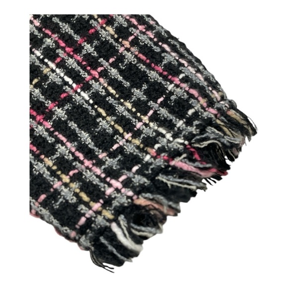 Chico's Tweed Fringe Blazer, Black Lining, with Two Front Pockets - Picture 6 of 12